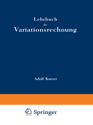 cover image of Lehrbuch der Variationsrechnung